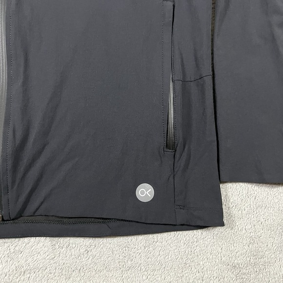 Outerknown Windbreaker Jacket Mens Large Black Active Warm-Up Hooded Full Zip - Picture 3 of 15